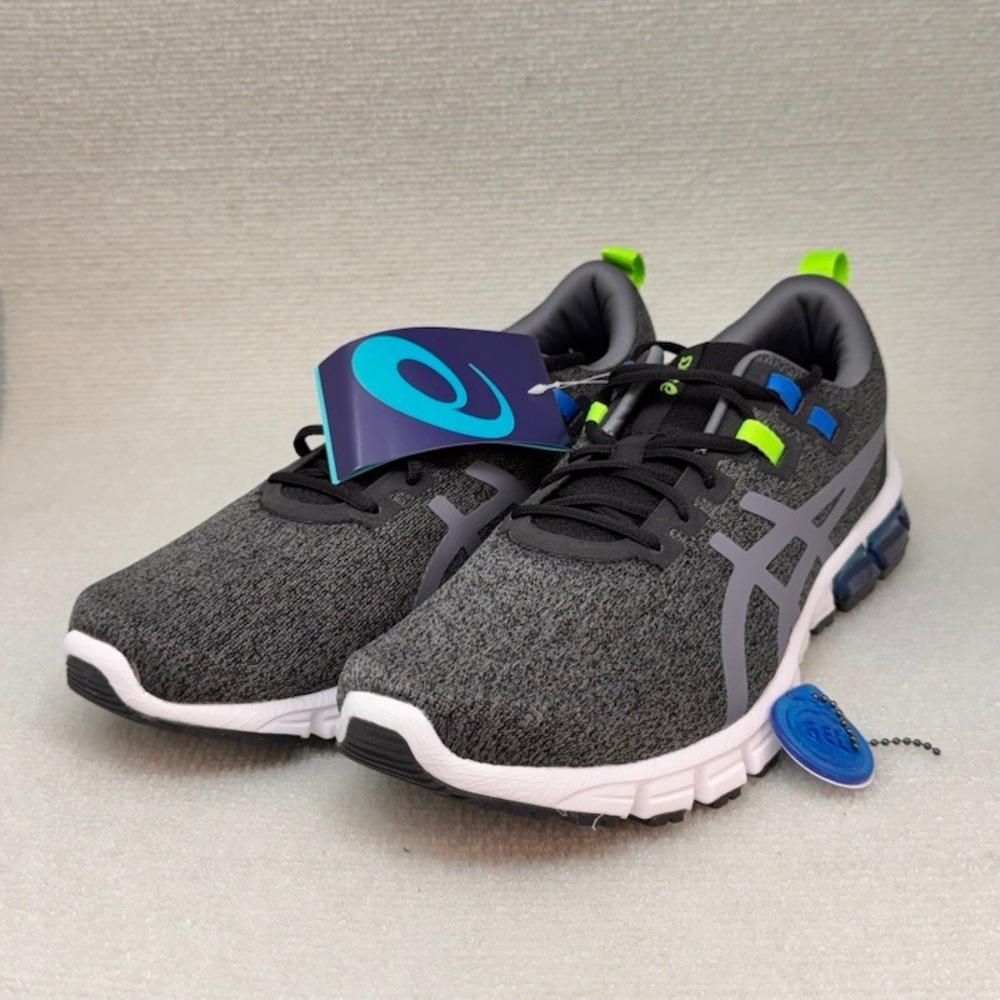 NIB Asics Gel-Quantum 90 Running Shoes Mens 10.5 Dark Grey Lime Blue Sneakers